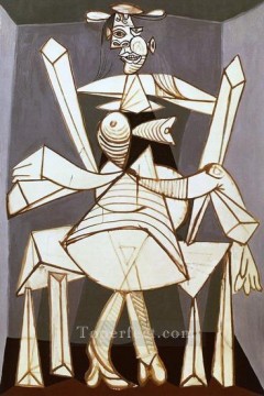 パブロ・ピカソ Painting - 肘掛け椅子に座る女性 ドーラ 1938年 パブロ・ピカソ